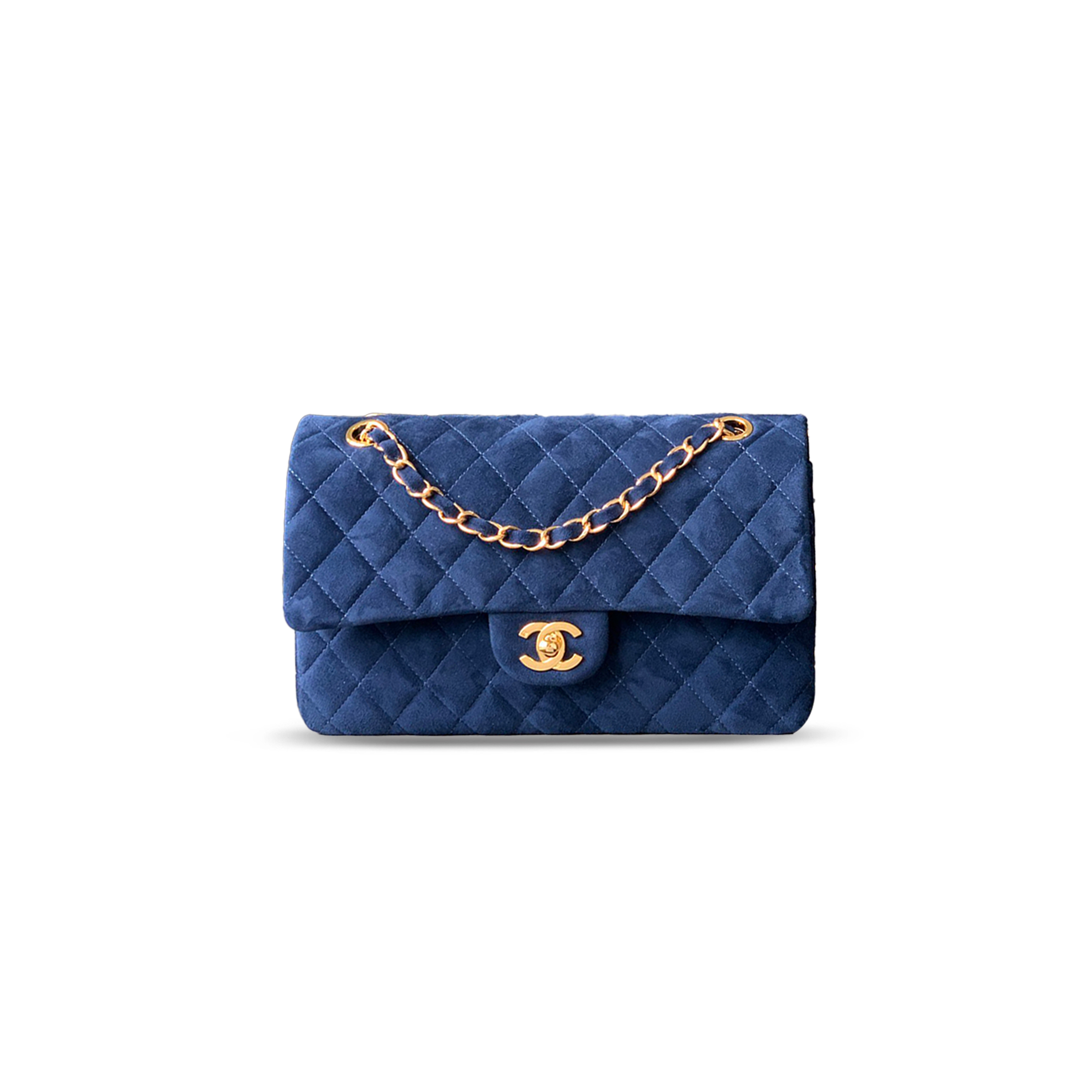 CHANEL SUEDE MEDIUM DOUBLE FLAP SHOULDER BAG 306490 (25*16*8cm)